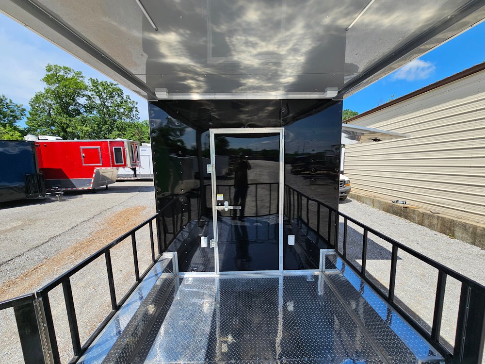 341-8.5-x-20-black-concession-trailer-bbq-food-event-catering-19.jpg 8.5' X 20' Black Concession Trailer BBQ Food Event Catering