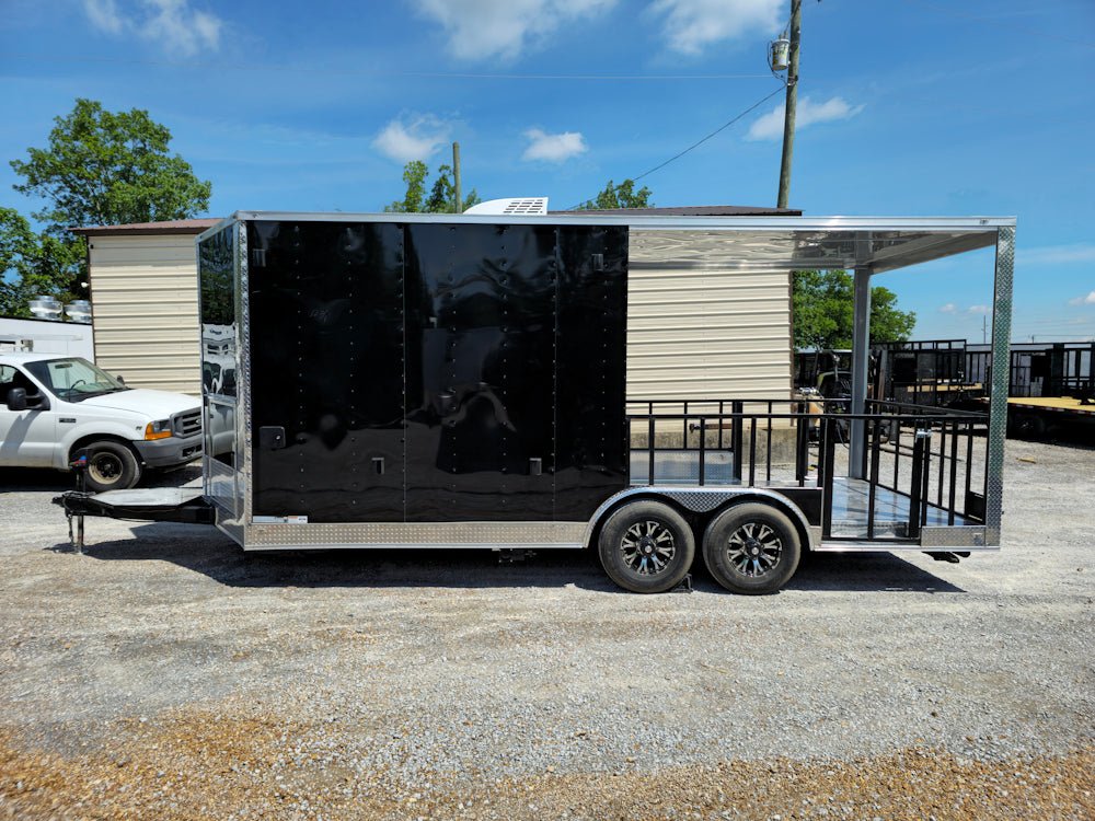 341-8.5-x-20-black-concession-trailer-bbq-food-event-catering-4.jpg 8.5' X 20' Black Concession Trailer BBQ Food Event Catering