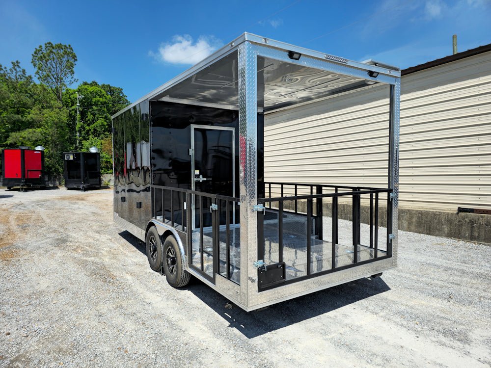 341-8.5-x-20-black-concession-trailer-bbq-food-event-catering-6.jpg 8.5' X 20' Black Concession Trailer BBQ Food Event Catering