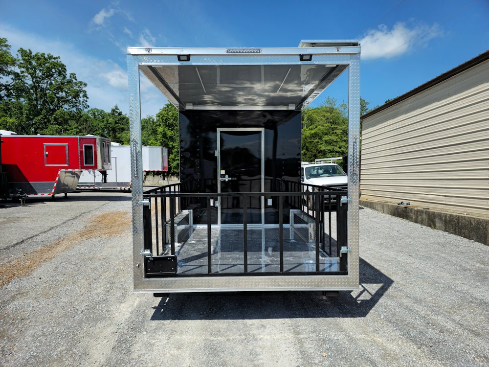 341-8.5-x-20-black-concession-trailer-bbq-food-event-catering-7.jpg 8.5' X 20' Black Concession Trailer BBQ Food Event Catering