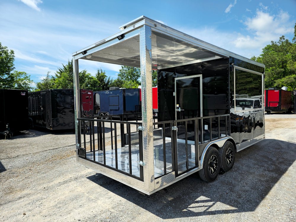 341-8.5-x-20-black-concession-trailer-bbq-food-event-catering-8.jpg 8.5' X 20' Black Concession Trailer BBQ Food Event Catering