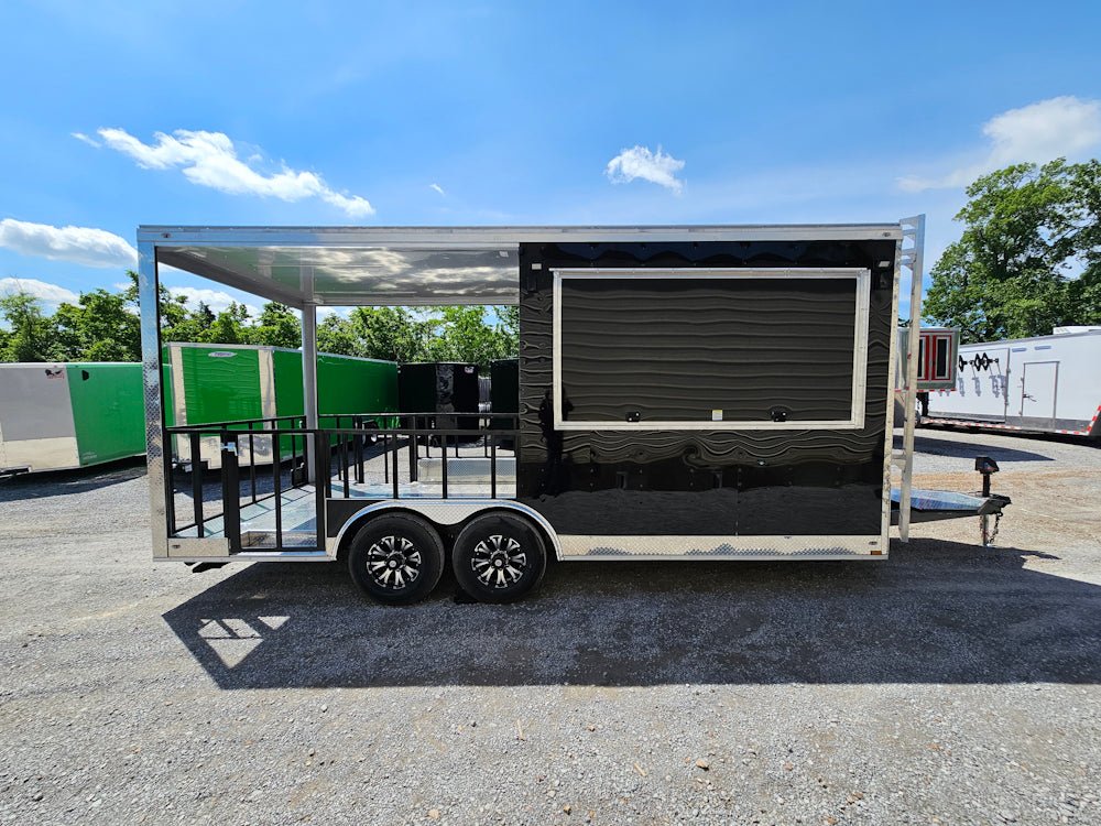 341-8.5-x-20-black-concession-trailer-bbq-food-event-catering-9.jpg 8.5' X 20' Black Concession Trailer BBQ Food Event Catering
