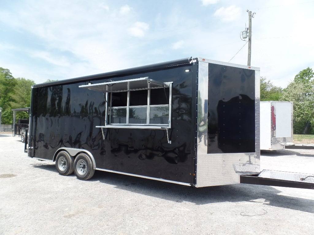 344-8.5-x-20-black-event-bbq-concession-trailer-1.jpg 8.5' x 20' Black Event BBQ Concession Trailer