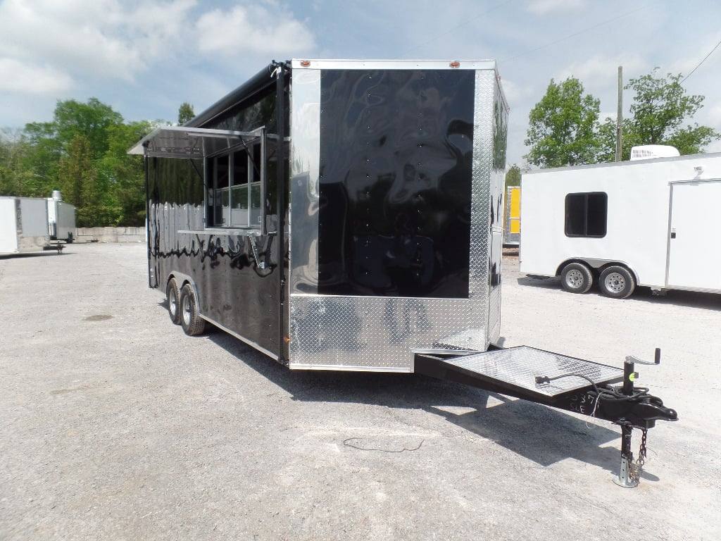 344-8.5-x-20-black-event-bbq-concession-trailer-4.jpg 8.5' x 20' Black Event BBQ Concession Trailer