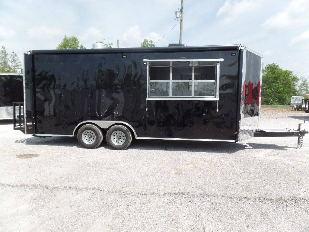 344-8.5-x-20-black-event-bbq-concession-trailer-7.jpg 8.5' x 20' Black Event BBQ Concession Trailer