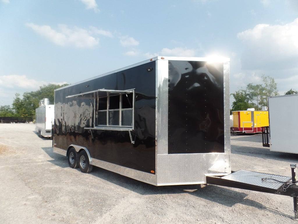 346-8.5-x-20-black-food-catering-trailer-18.jpg 8.5' x 20' Black Food Catering Trailer