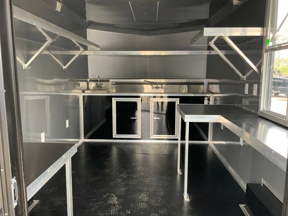 8.5' x 20' Black On Black Concession Food Trailer