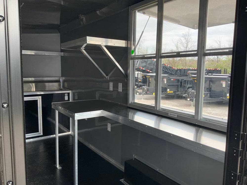 8.5' x 20' Black On Black Concession Food Trailer