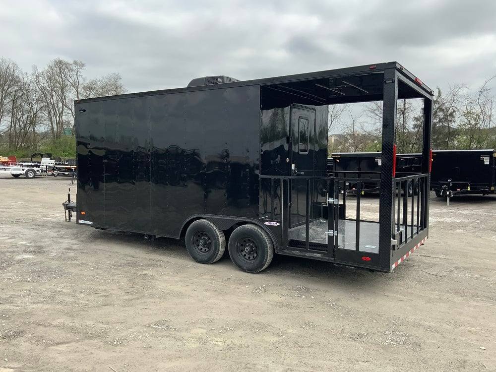 8.5' x 20' Black On Black Concession Food Trailer