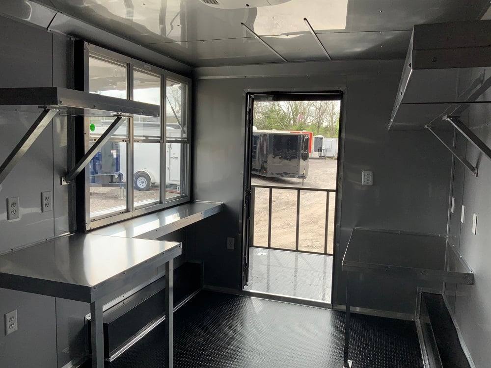 8.5' x 20' Black On Black Concession Food Trailer