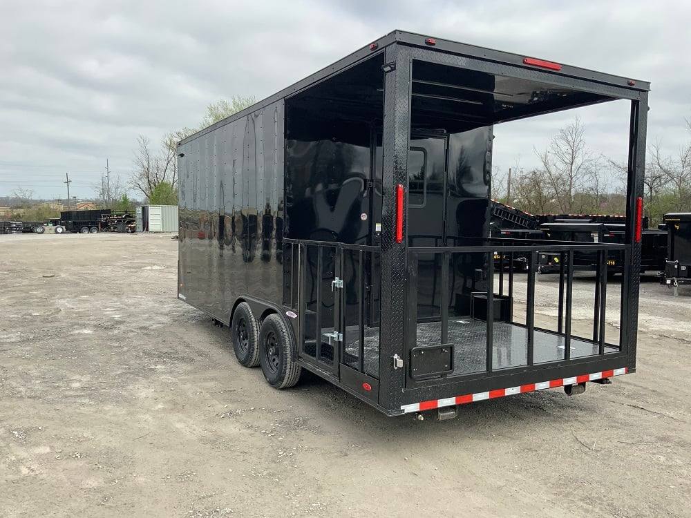 8.5' x 20' Black On Black Concession Food Trailer