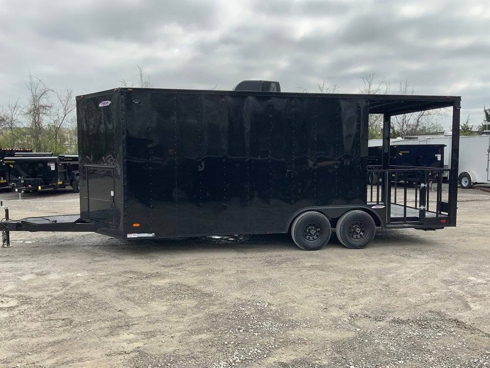 8.5' x 20' Black On Black Concession Food Trailer