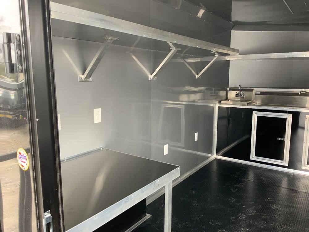 8.5' x 20' Black On Black Concession Food Trailer