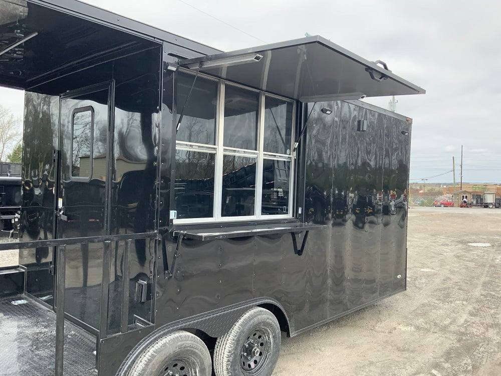8.5' x 20' Black On Black Concession Food Trailer