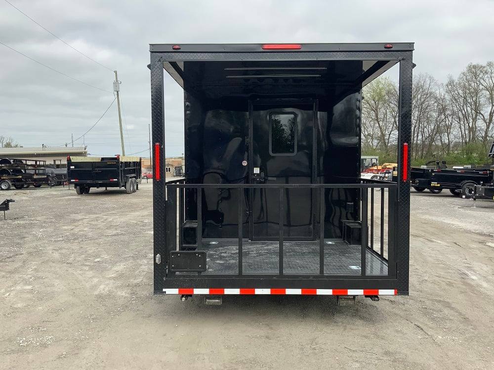 8.5' x 20' Black On Black Concession Food Trailer
