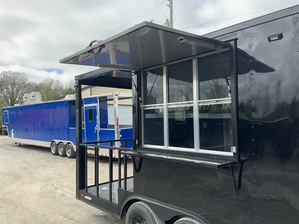 8.5' x 20' Black On Black Concession Food Trailer