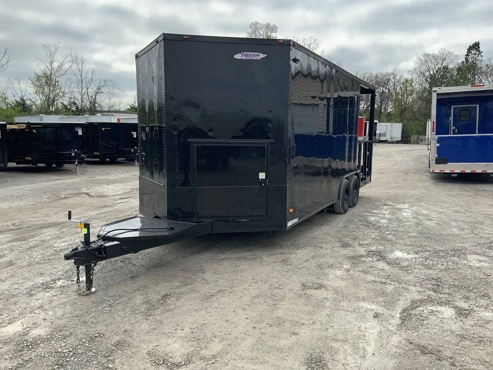 8.5' x 20' Black On Black Concession Food Trailer