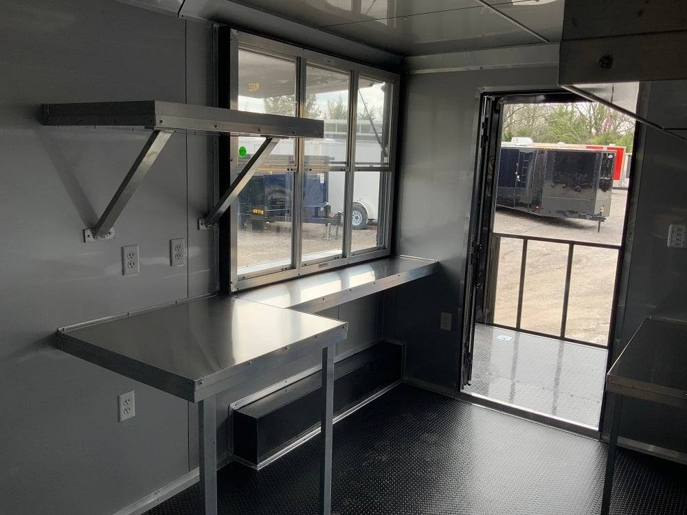 8.5' x 20' Black On Black Concession Food Trailer