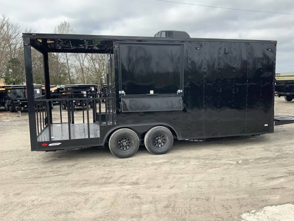 8.5' x 20' Black On Black Concession Food Trailer