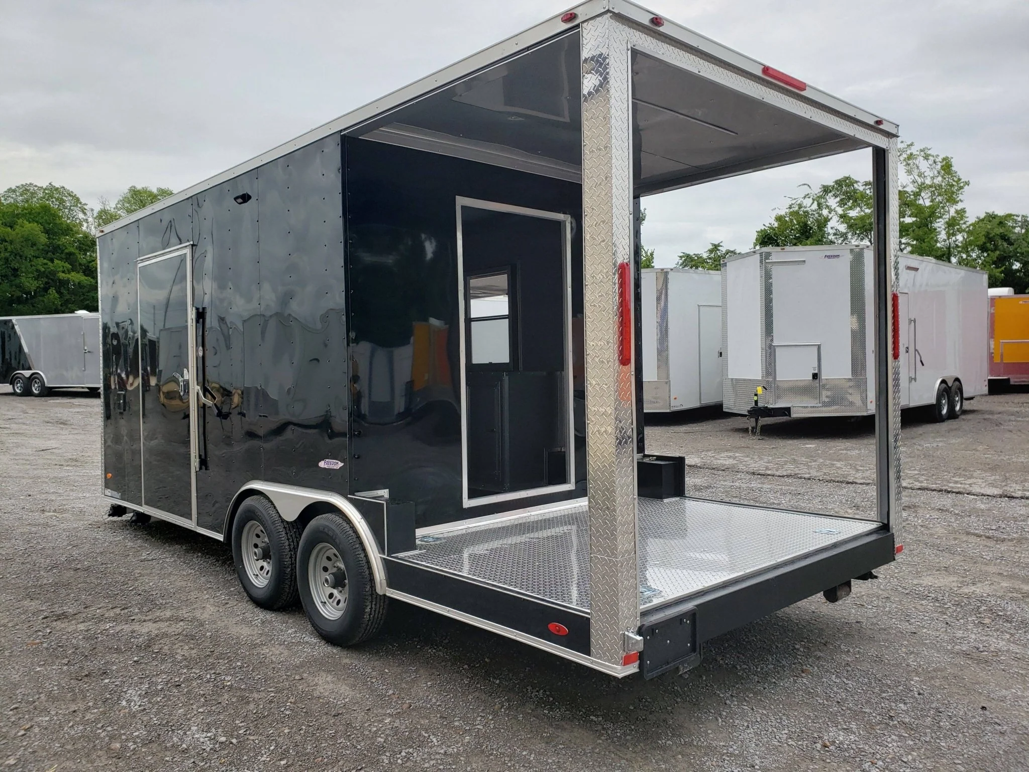 350-8.5-x-20-black-pizza-vending-concession-food-trailer-16.webp 8.5' x 20' Black Pizza Vending Concession Food Trailer