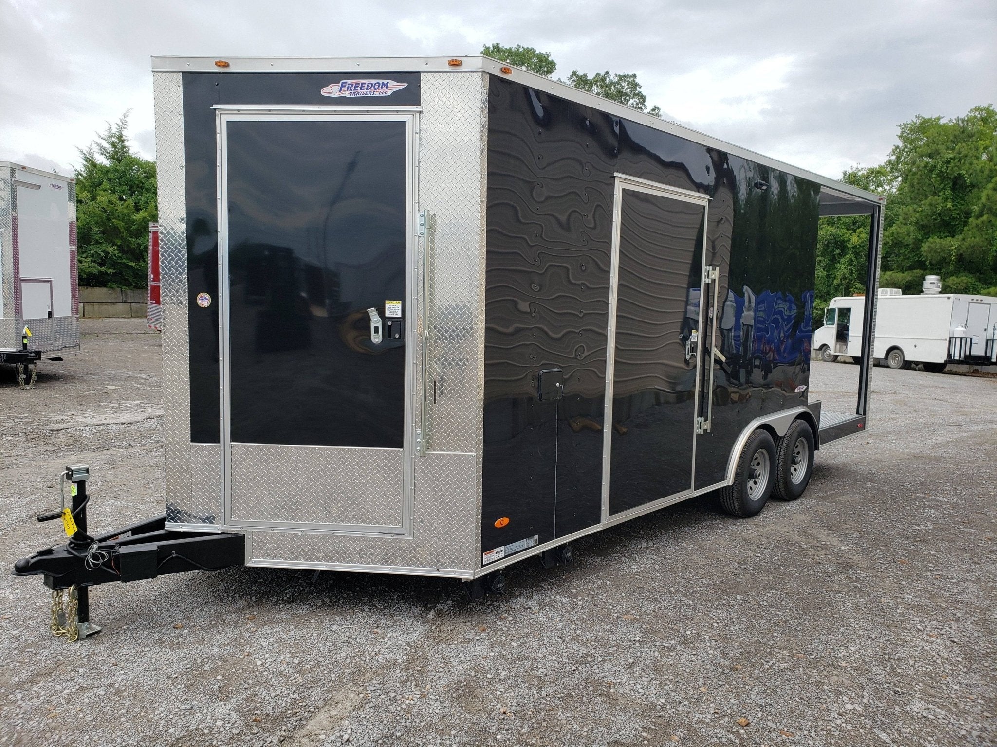 350-8.5-x-20-black-pizza-vending-concession-food-trailer-2.jpg 8.5' x 20' Black Pizza Vending Concession Food Trailer