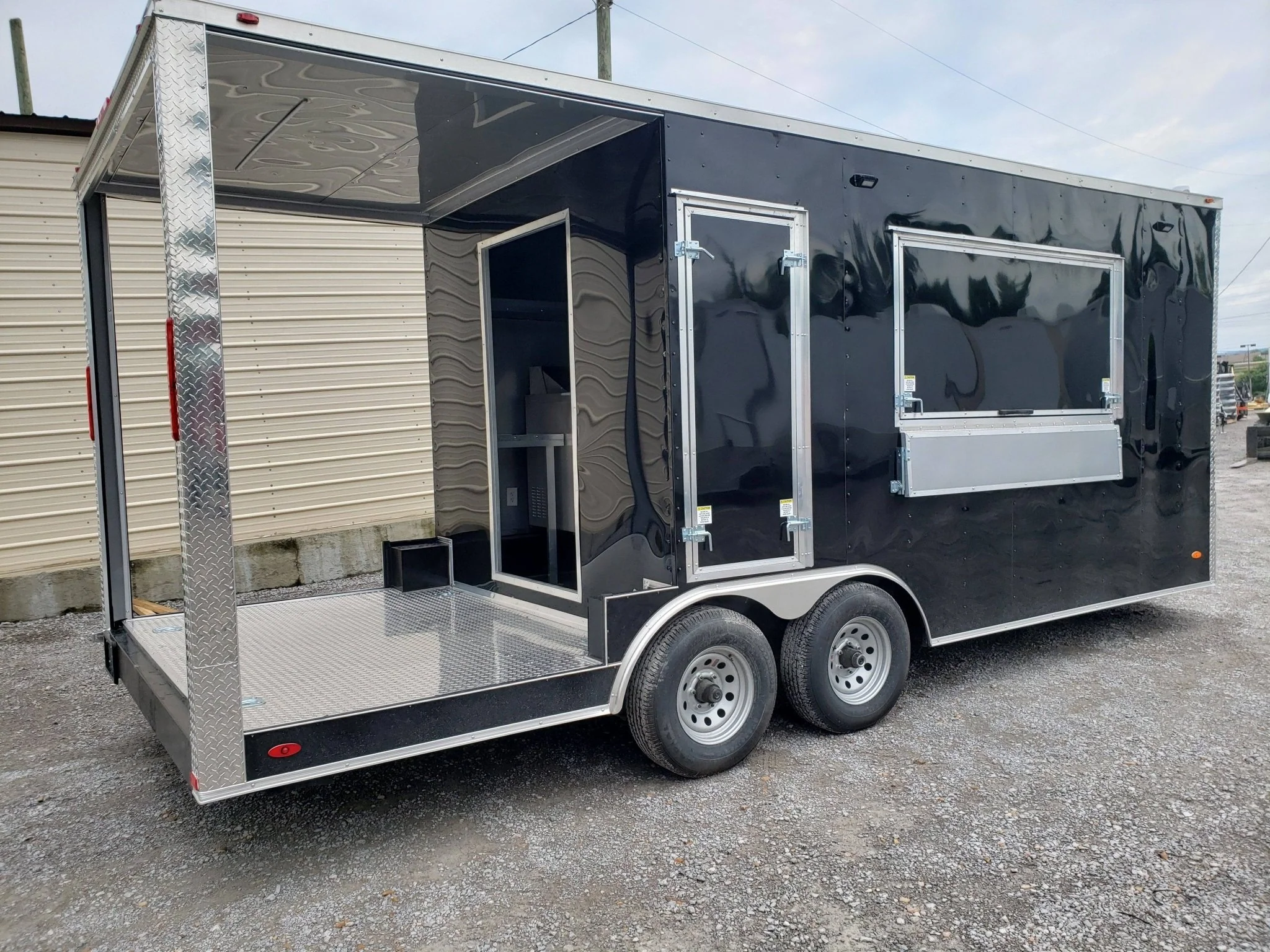 350-8.5-x-20-black-pizza-vending-concession-food-trailer-5.webp 8.5' x 20' Black Pizza Vending Concession Food Trailer