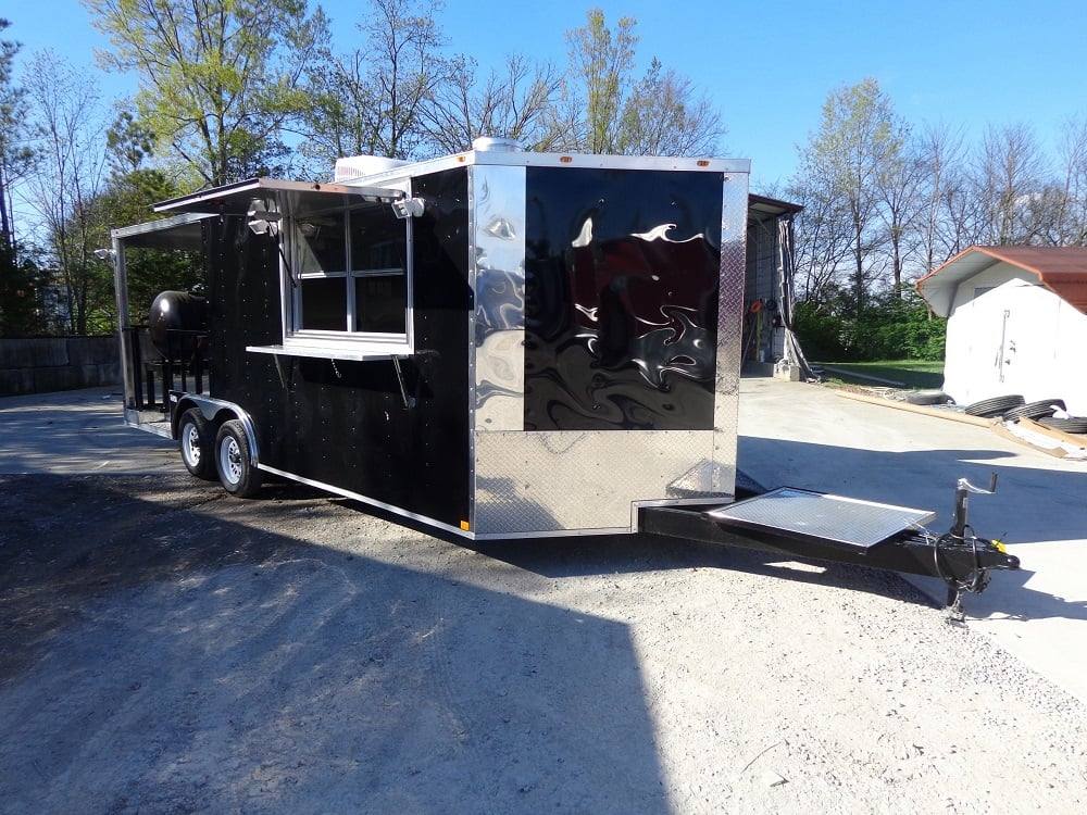 352-8.5-x-20-black-porch-style-concession-food-trailer-2.jpg 8.5' x 20' Black Porch Style Concession Food Trailer