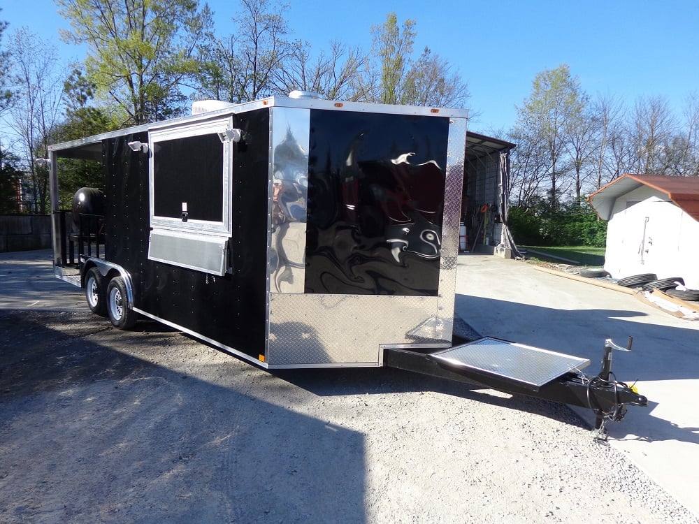 352-8.5-x-20-black-porch-style-concession-food-trailer-5.jpg 8.5' x 20' Black Porch Style Concession Food Trailer