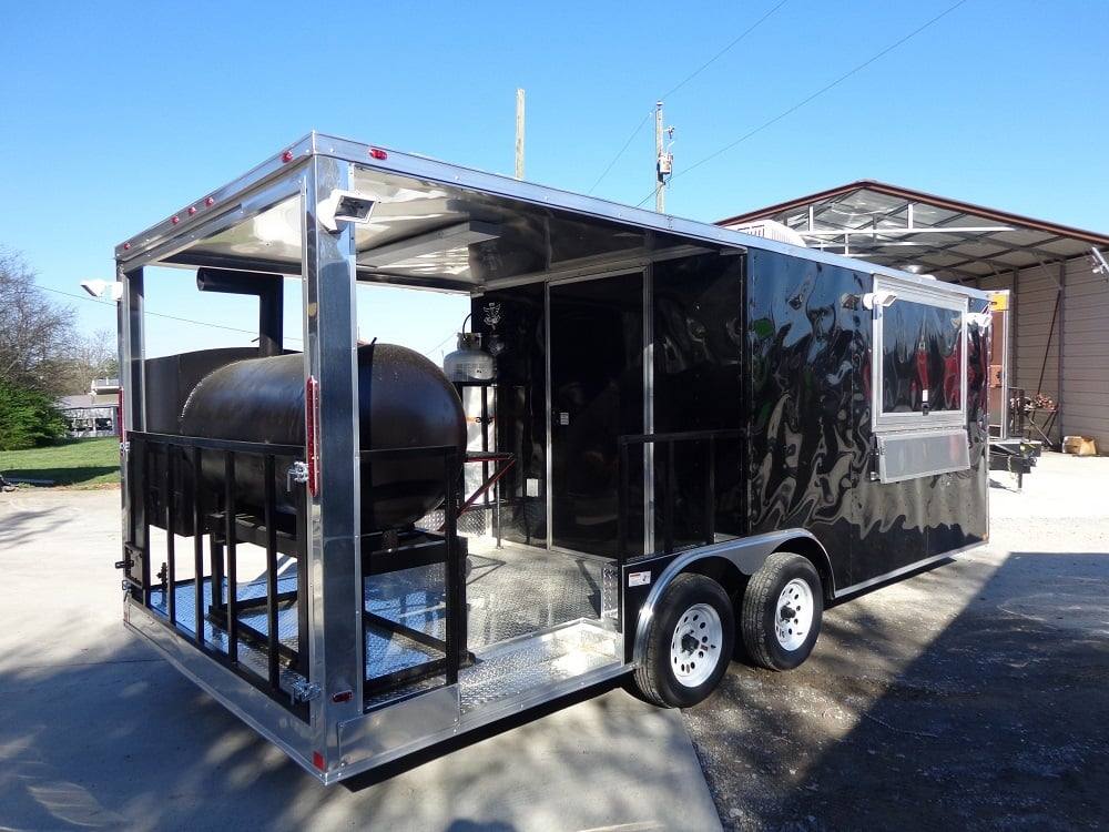 353-8.5-x-20-black-porch-style-concession-food-trailer-with-appliances-6.jpg 8.5' x 20' Black Porch Style Concession Food Trailer With Appliances