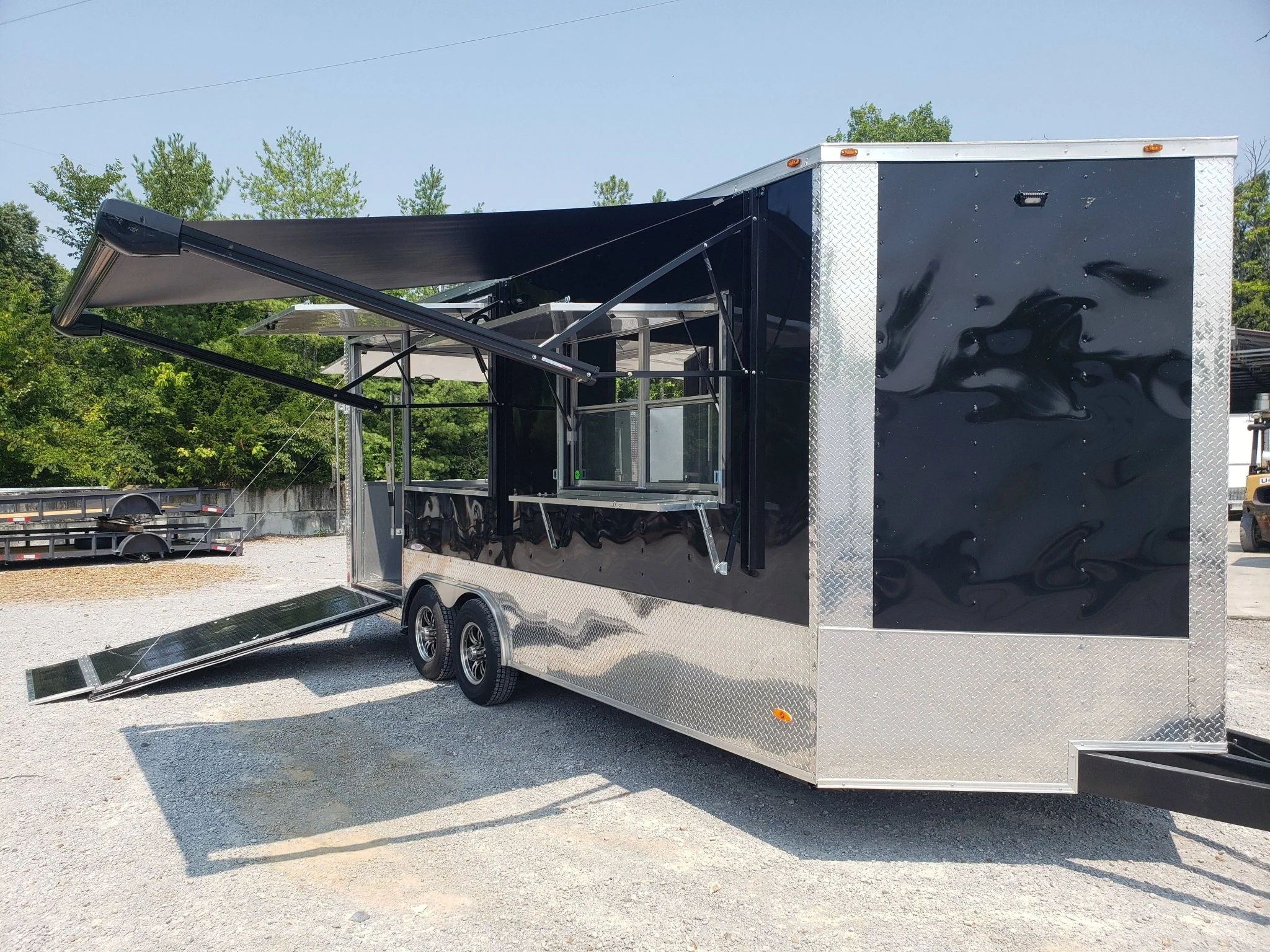 354-8.5-x-20-black-porch-style-concession-trailer-1.webp 8.5' x 20' Black Porch Style Concession Trailer