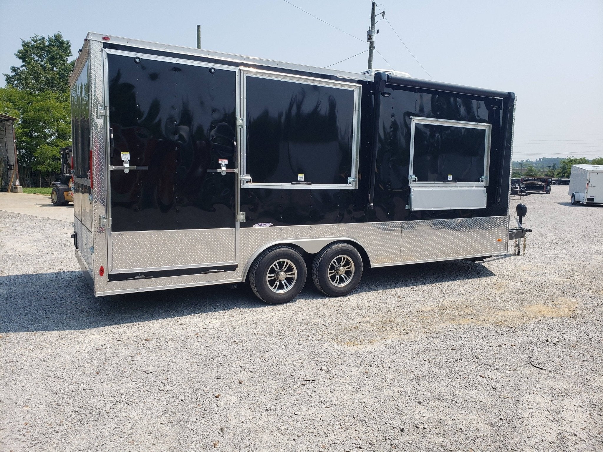 354-8.5-x-20-black-porch-style-concession-trailer-2.jpg 8.5' x 20' Black Porch Style Concession Trailer