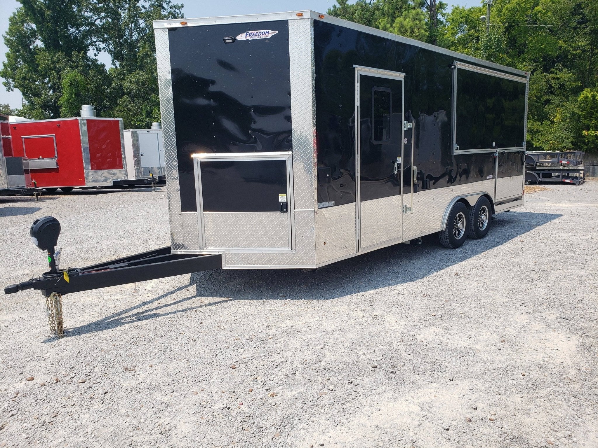 354-8.5-x-20-black-porch-style-concession-trailer-8.jpg 8.5' x 20' Black Porch Style Concession Trailer