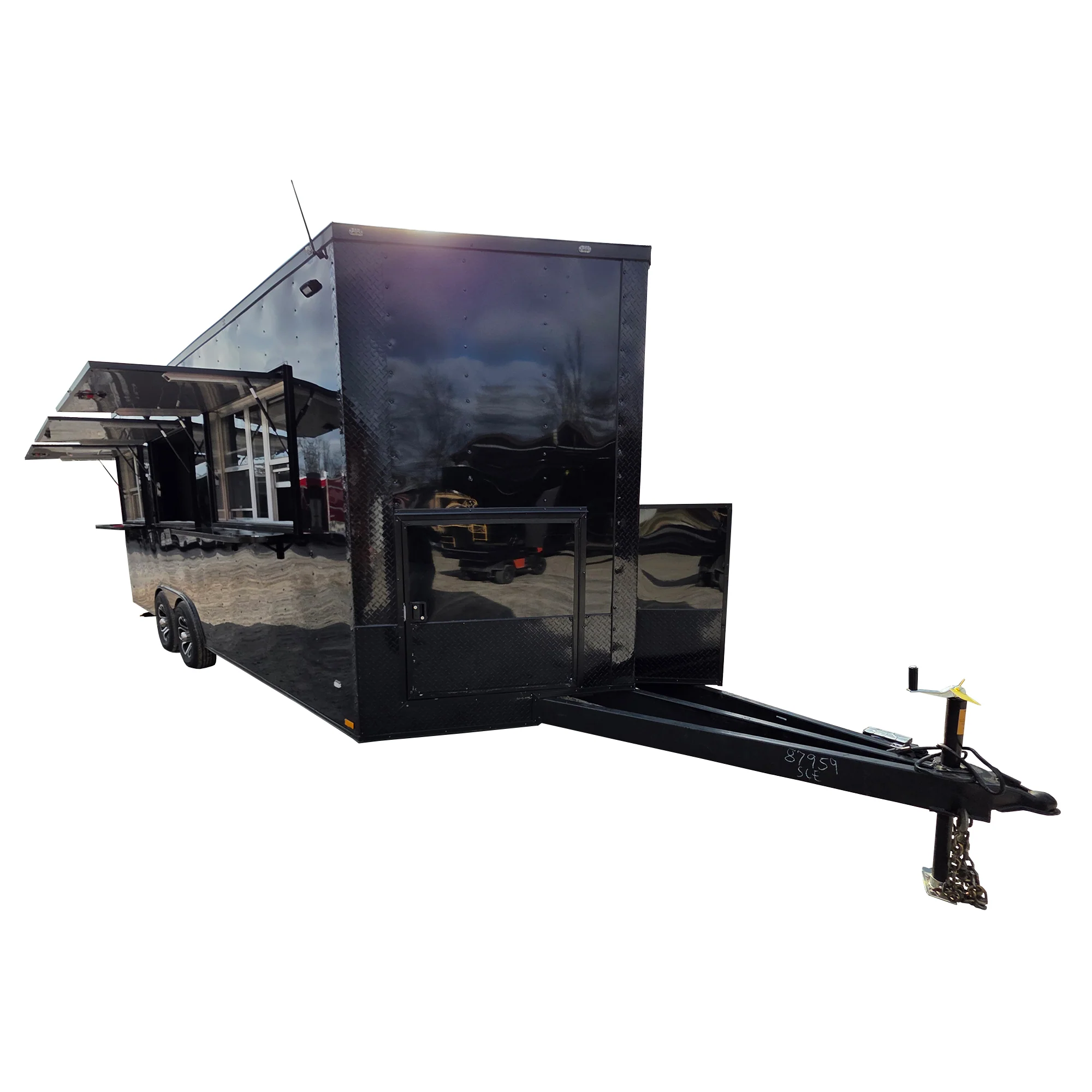 8.5' X 20' Black With Blackout Concession Trailer Food Event Catering