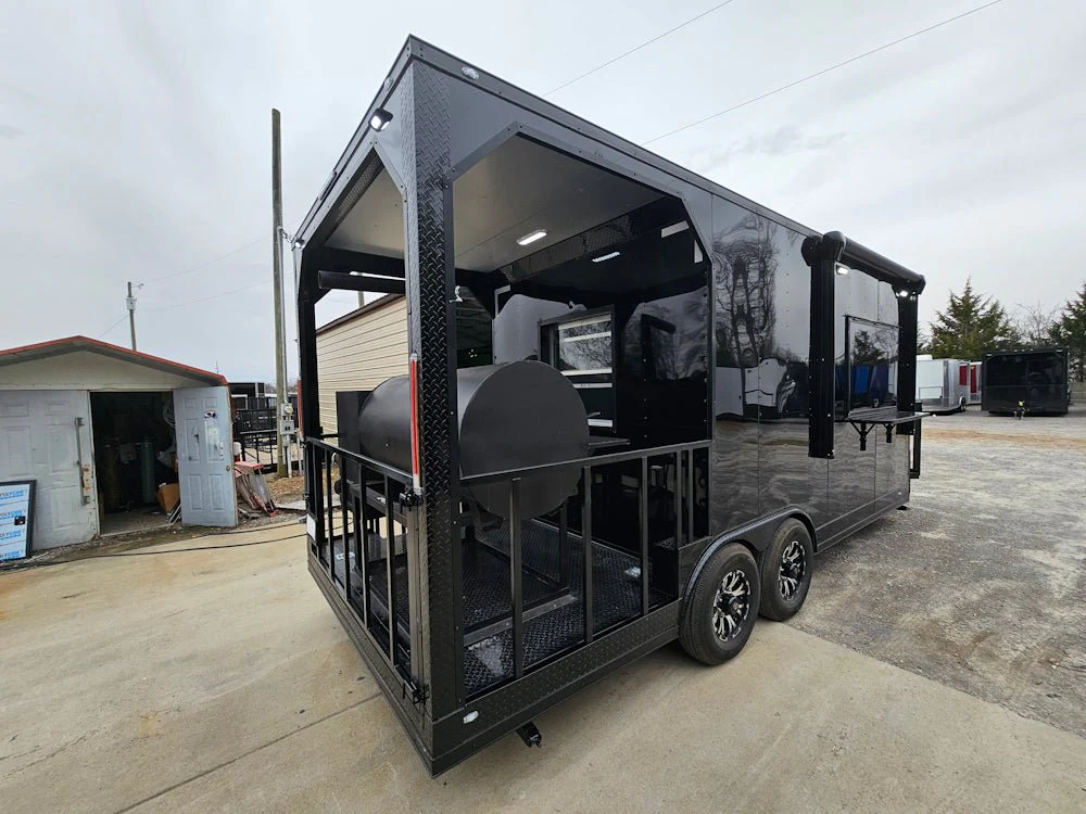 8.5' X 20' Blackout Concession Trailer BBQ Event Catering