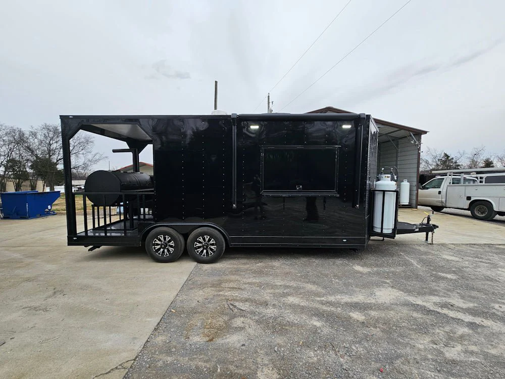 8.5' X 20' Blackout Concession Trailer BBQ Event Catering
