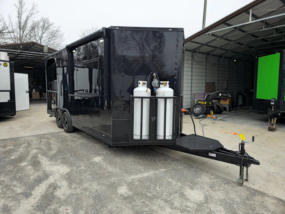 8.5' X 20' Blackout Concession Trailer BBQ Event Catering