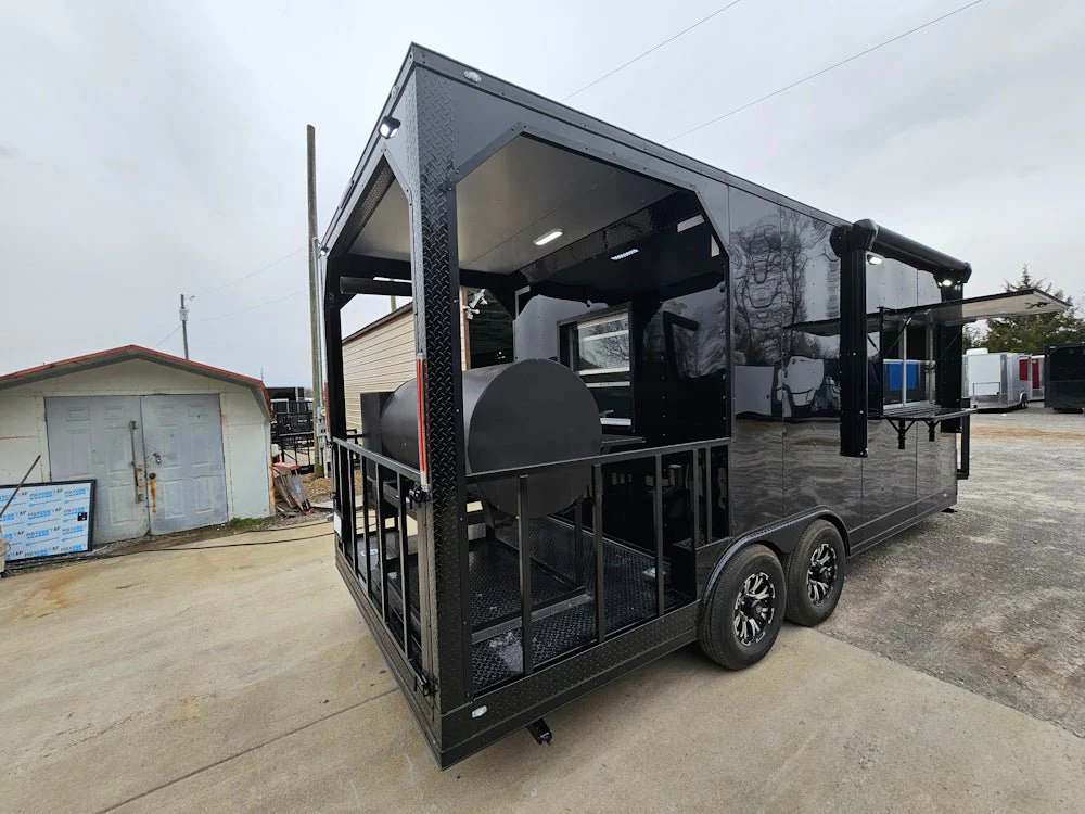 8.5' X 20' Blackout Concession Trailer BBQ Event Catering
