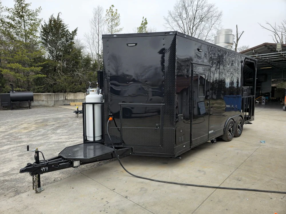 8.5' X 20' Blackout Concession Trailer BBQ Event Catering