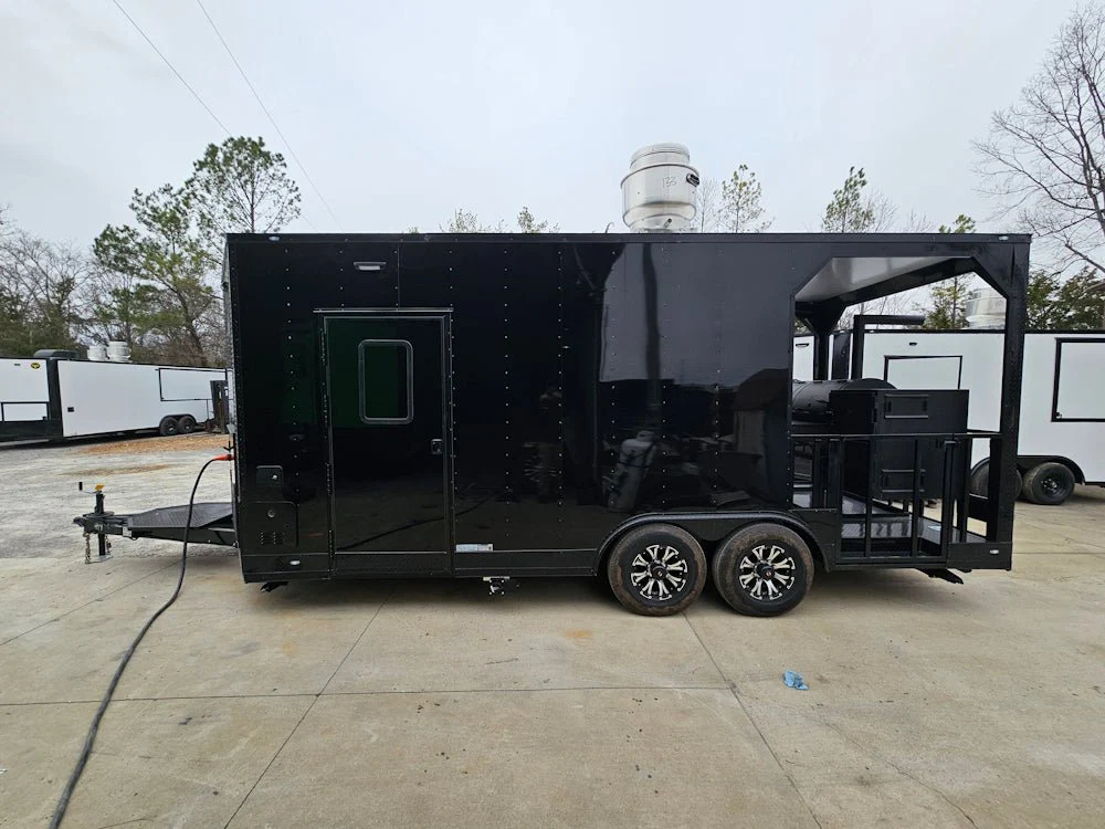 8.5' X 20' Blackout Concession Trailer BBQ Event Catering