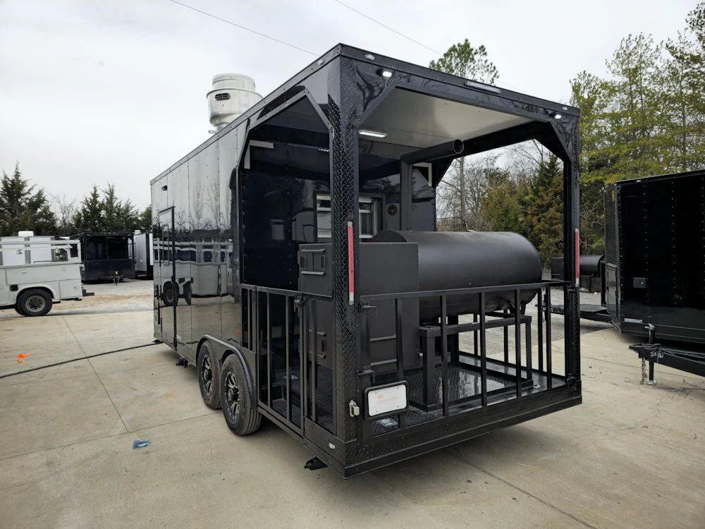 8.5' X 20' Blackout Concession Trailer BBQ Event Catering