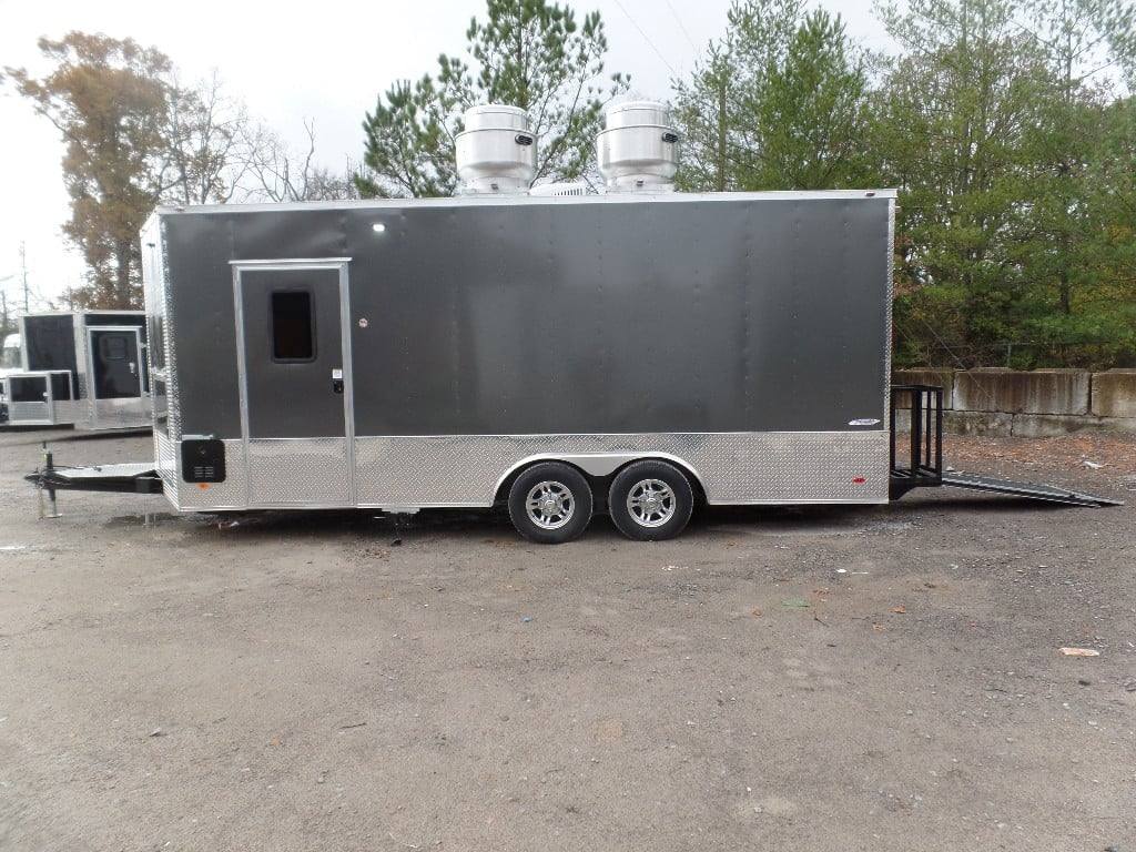364-8.5-x-20-charcoal-grey-vending-concession-food-trailer-5.jpg 8.5' x 20' Charcoal Grey Vending Concession Food Trailer