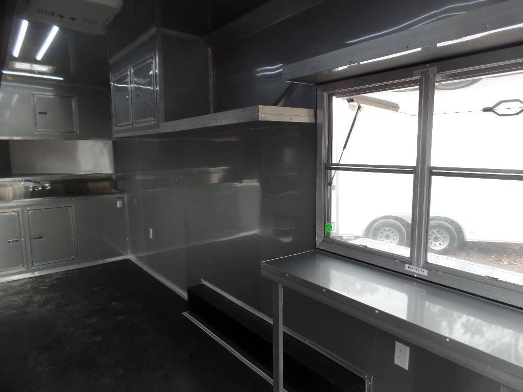364-8.5-x-20-charcoal-grey-vending-concession-food-trailer-7.jpg 8.5' x 20' Charcoal Grey Vending Concession Food Trailer