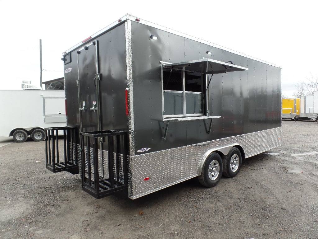 364-8.5-x-20-charcoal-grey-vending-concession-food-trailer-8.jpg 8.5' x 20' Charcoal Grey Vending Concession Food Trailer