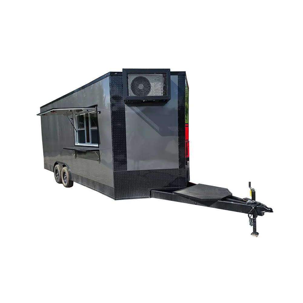8.5' X 20' Charcoal Grey With Blackout Concession Trailer Food Event Catering