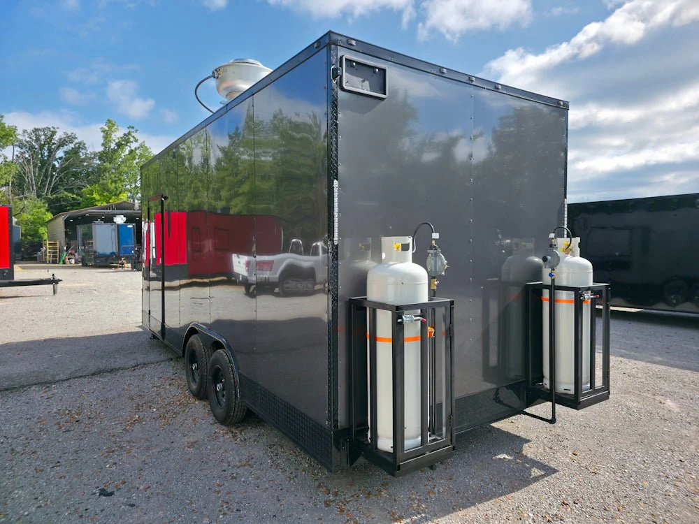 8.5' X 20' Charcoal Grey With Blackout Concession Trailer Food Event Catering