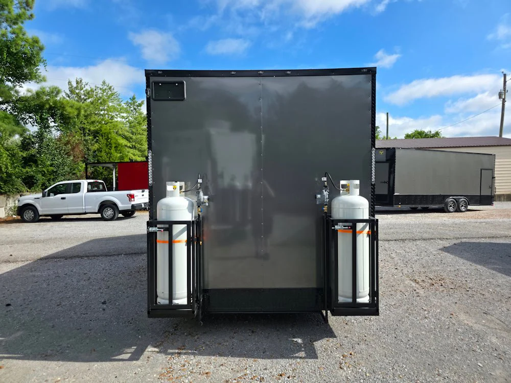 8.5' X 20' Charcoal Grey With Blackout Concession Trailer Food Event Catering