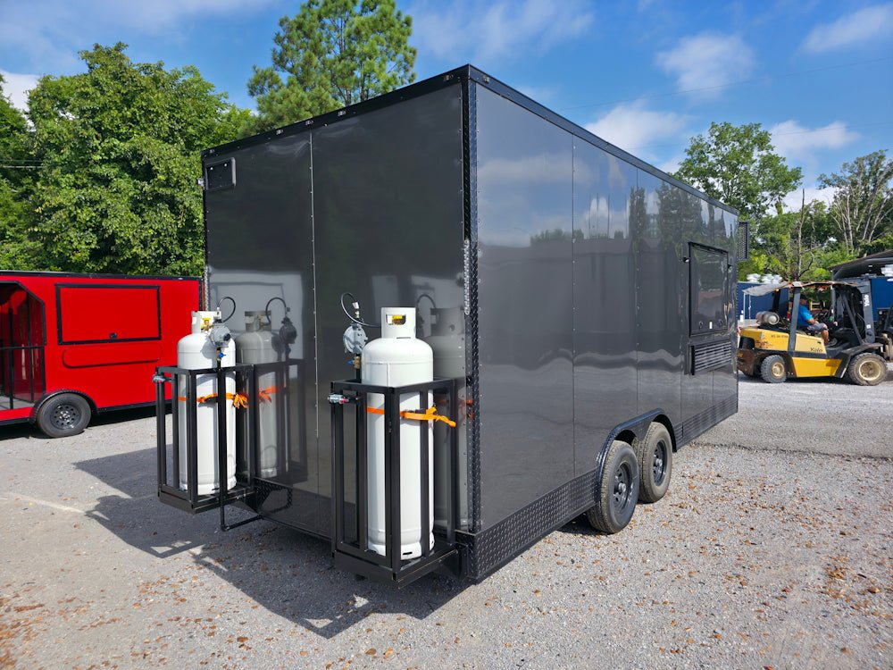 8.5' X 20' Charcoal Grey With Blackout Concession Trailer Food Event Catering