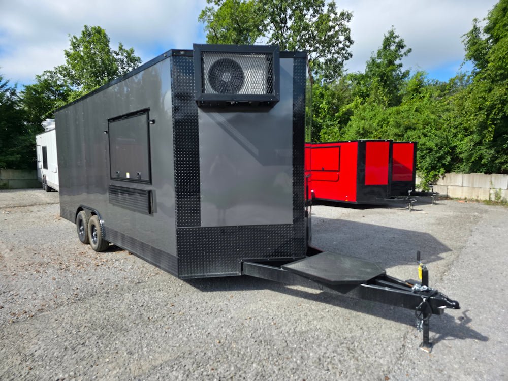 8.5' X 20' Charcoal Grey With Blackout Concession Trailer Food Event Catering