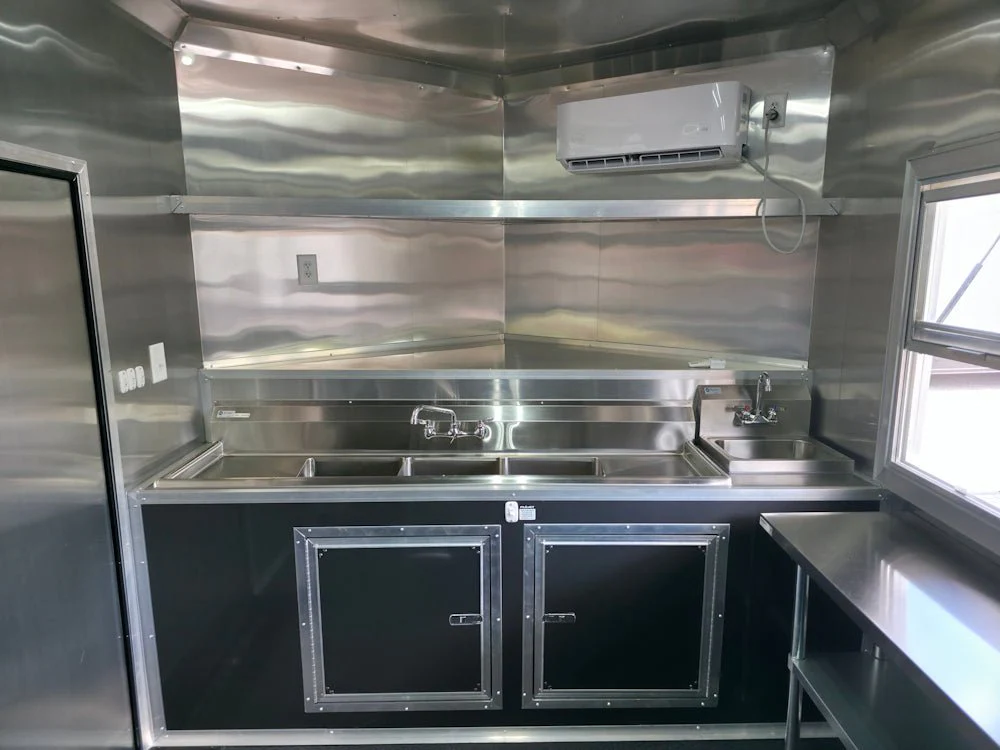 8.5' X 20' Charcoal Grey With Blackout Concession Trailer Food Event Catering