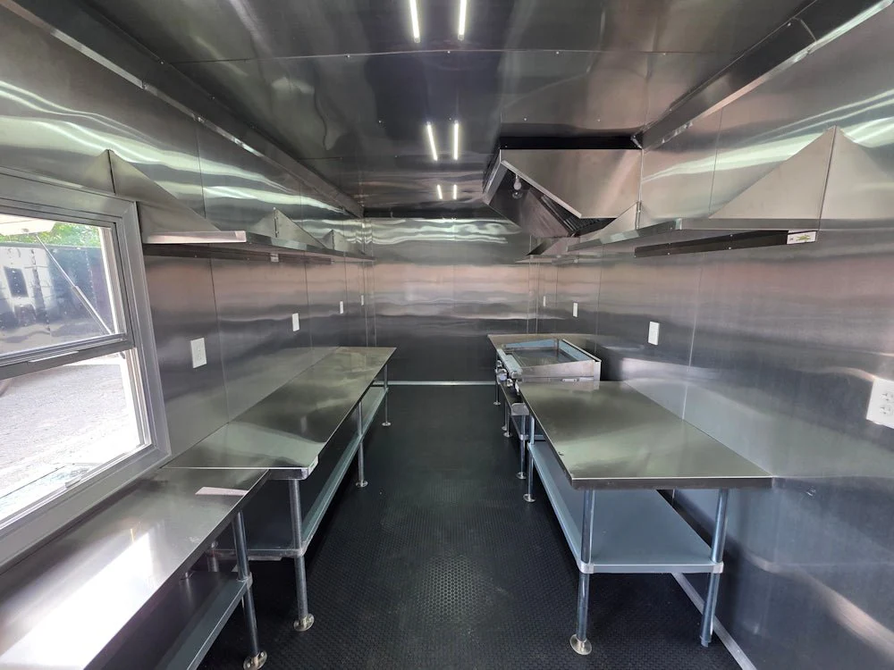 8.5' X 20' Charcoal Grey With Blackout Concession Trailer Food Event Catering